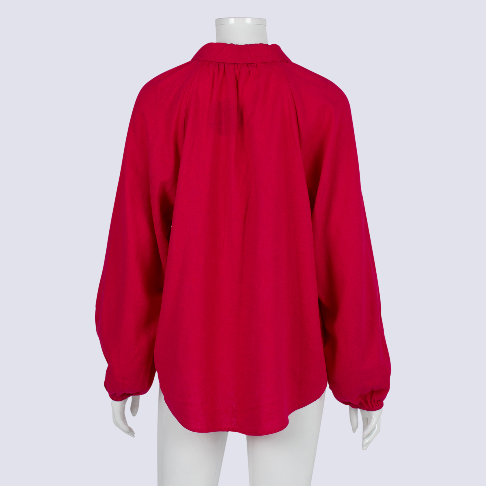 Sportsgirl Bright Pink LS Linen Blend Top