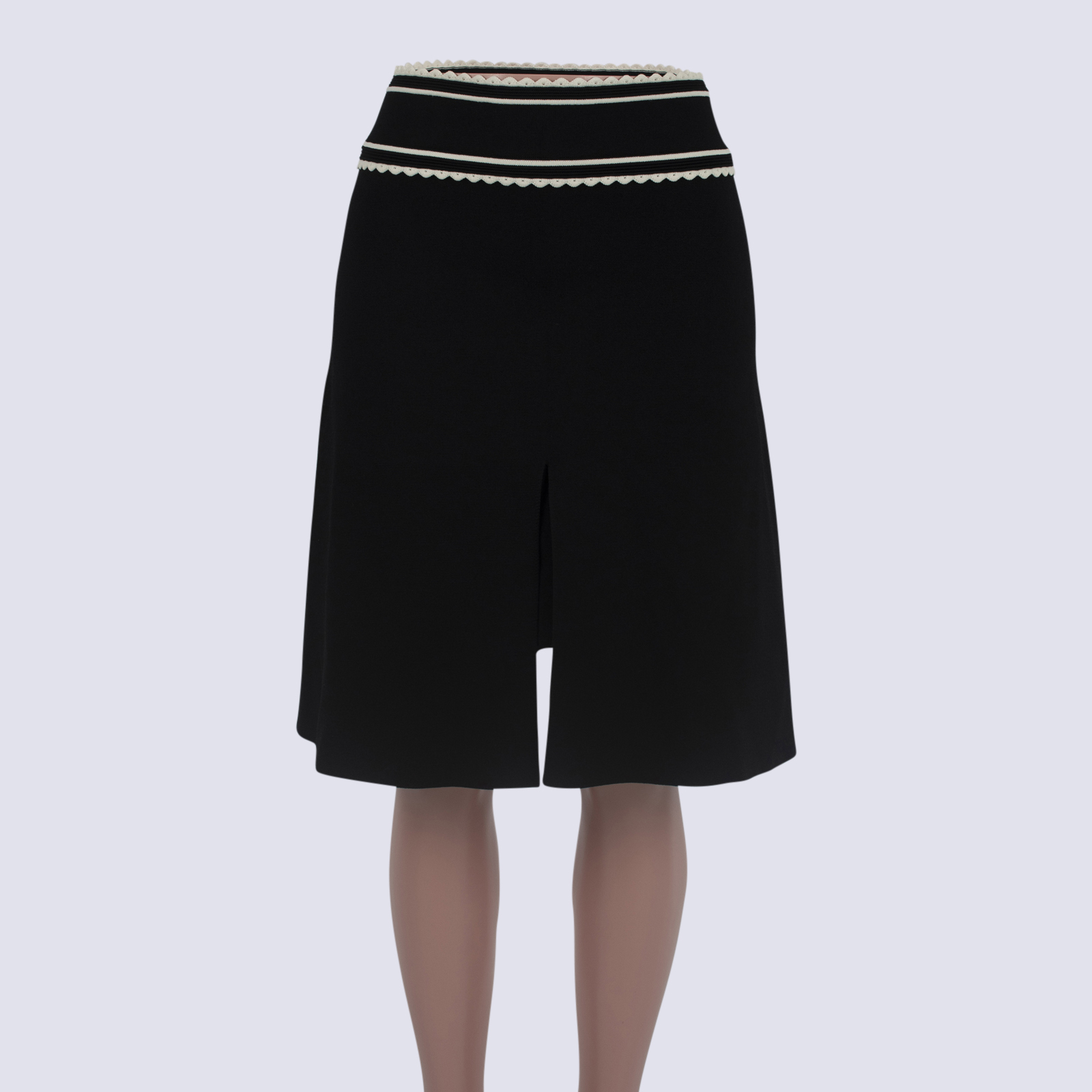 Sandro Paris A-Line Knit Skirt with Front Split
