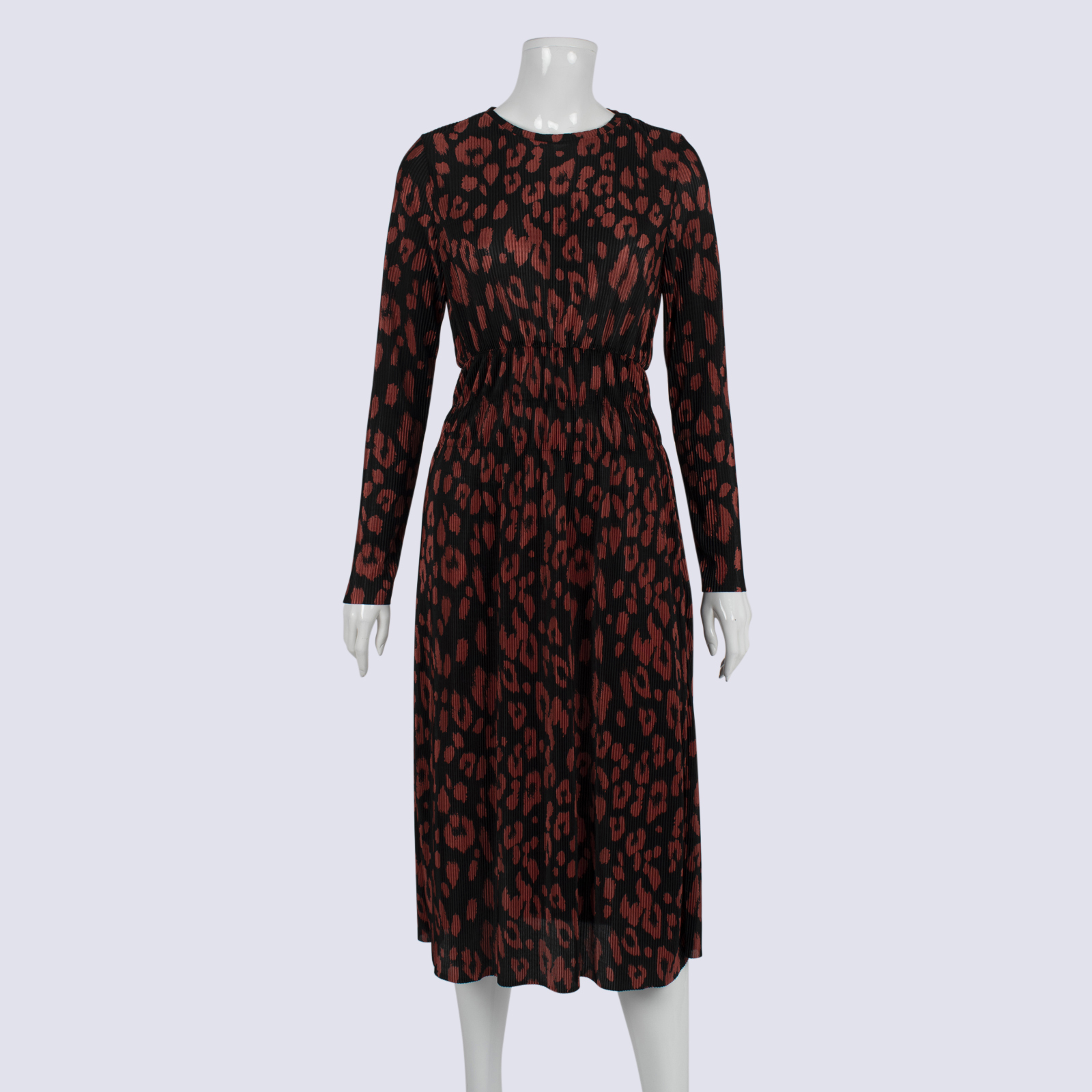 Animal Print Plisse Dress Zara