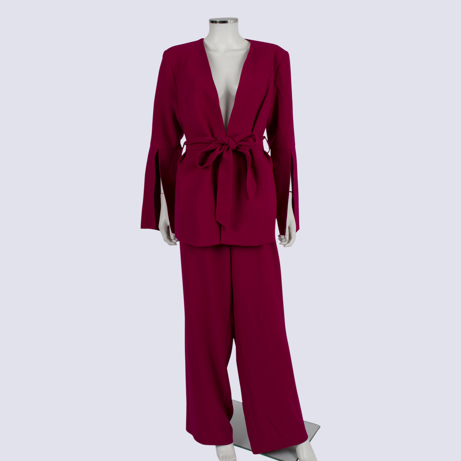 City Chic Raspberry Blazer and Pants Set