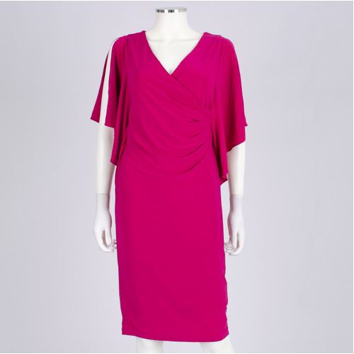 Events Magenta Dress with Butterfly Sleeves