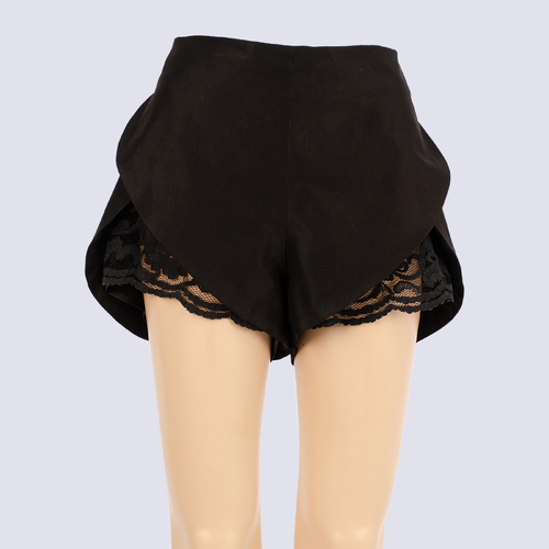 Cameo Black Scalloped Dress Shorts