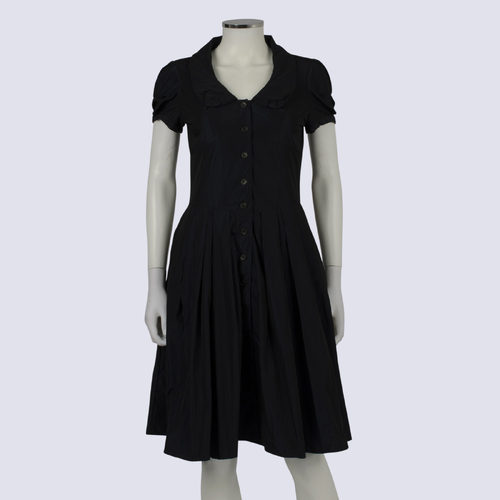 Cue Navy Button Front Dress