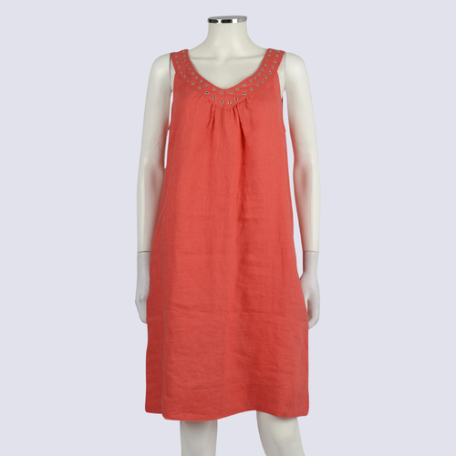 NWT Sussan Red Eyelet Linen Dress