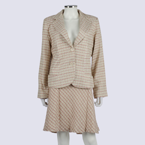NWT Emerge Pink Tweed Jacket & Skirt Set