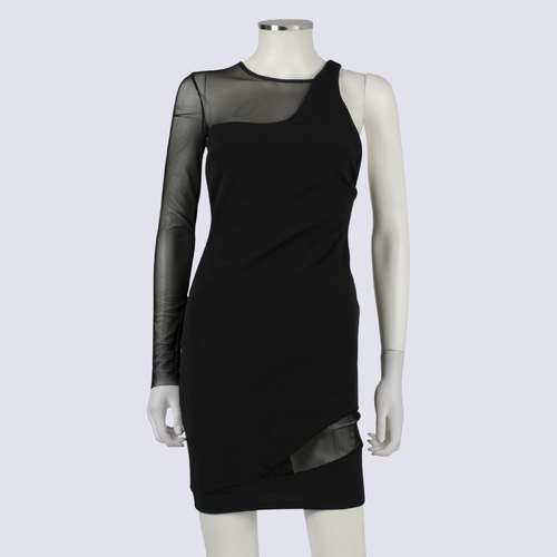 Bec + Bridge One Sleeve Black Mini Dress