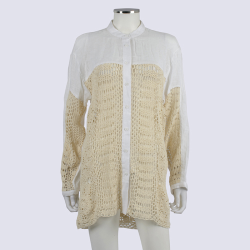 NWT Zara White Crotchet Linen Top/Jacket