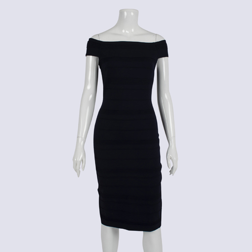Ted Baker Navy Ribbed Bodycon Dress