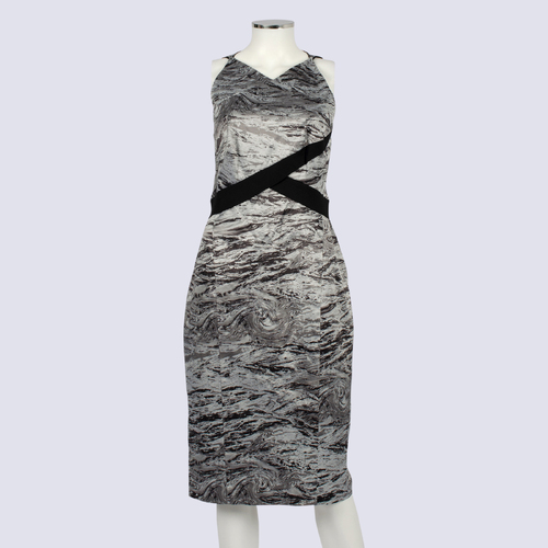 Veronika Maine Silver & Black Dress