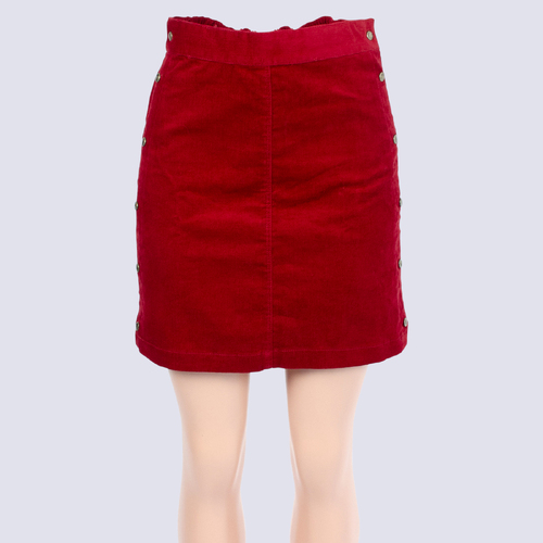 Tout a Coup Red Cord A-Line Mini Skirt