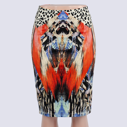 Rise of Dawn Print Pattern Stretchy Pencil Skirt