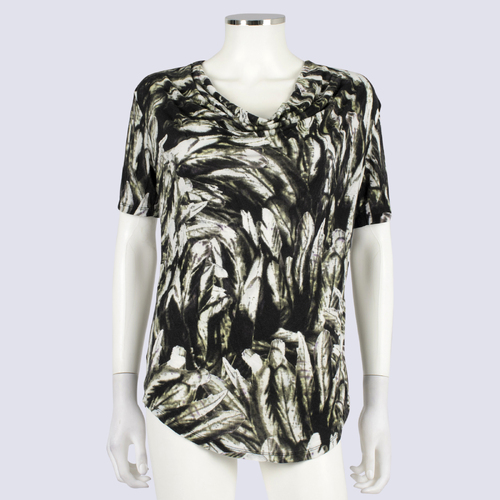 Country Road Green Fern Print Top
