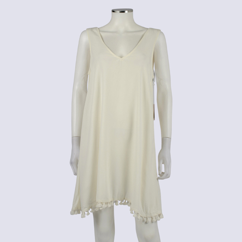 NWT Forever 21 Cream Shift Dress With Tassels