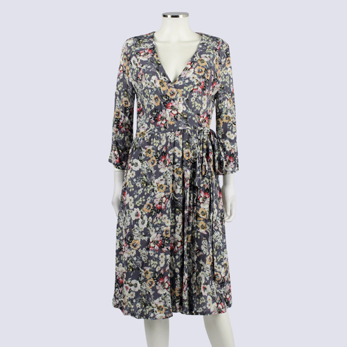 Leona Edmiston Floral Wrap Midi Dress