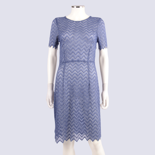 Alannah Hill Sheer Knit Chevron Dress
