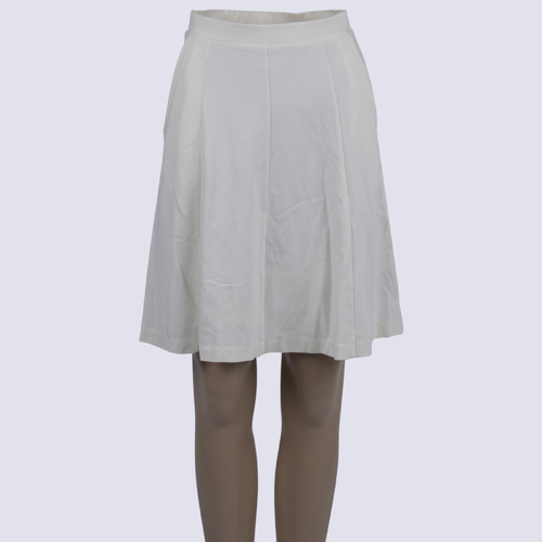 Metalicus White Stretch Skater Skirt with Pockets