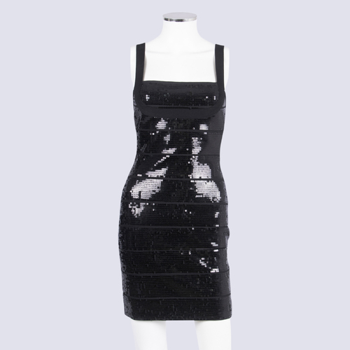 The Buyer Black Sequin Bodycon Dress