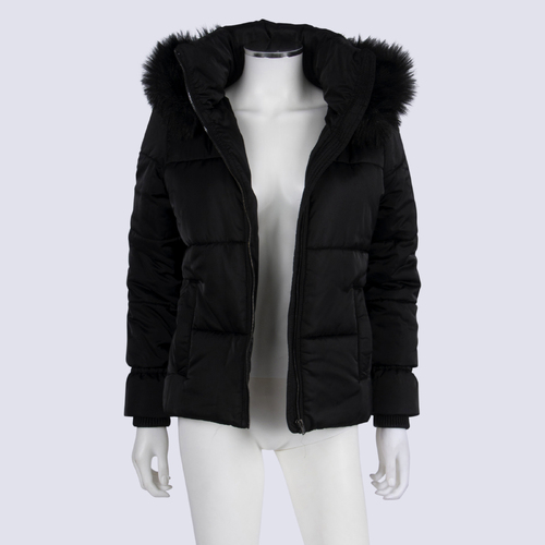Witchery Puffer Jacket with Fur Lined Hood