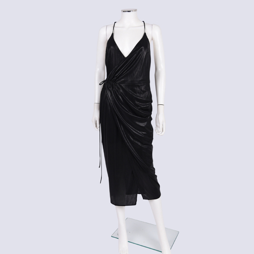 White Closet Slinky Black Metallic Dress