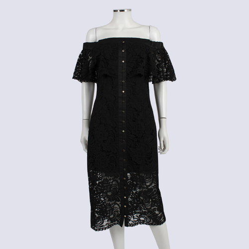 Keepsake The Label Off Shoulder Lace Midi Dress