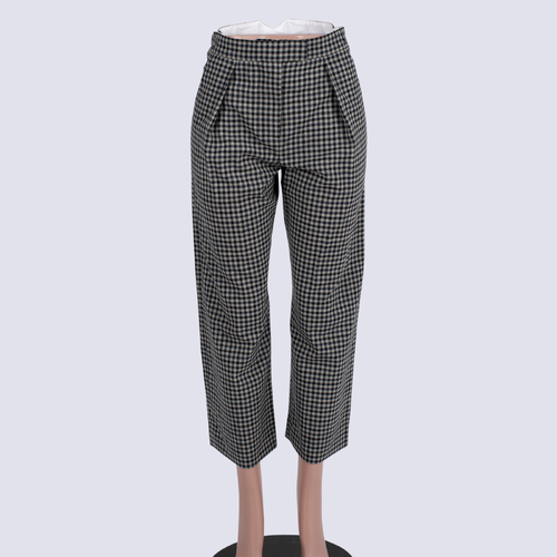 NWT Wright Le Chapelain Pleat Front Check Trousers