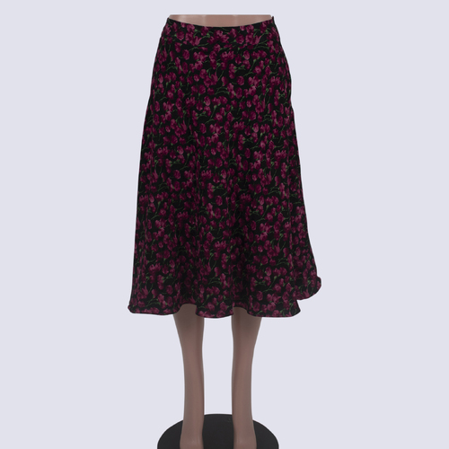 Jones New York Silk Floral Midi Skirt