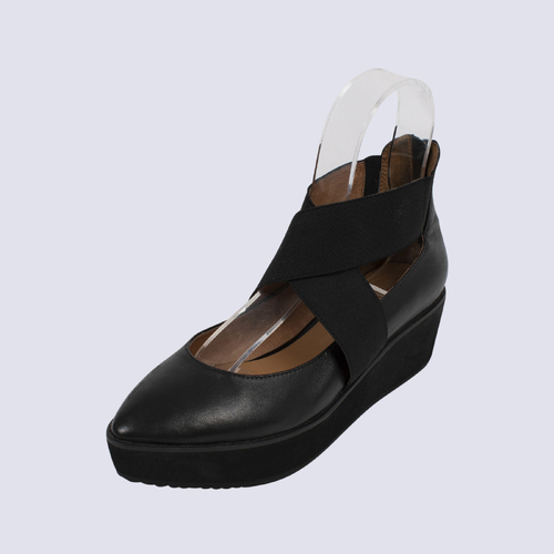 Fiona McGuinness Platform Cross Strap Leather Sandals