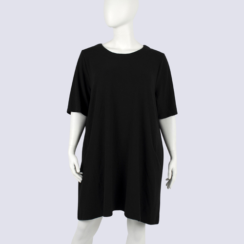 Virtuelle Black Ribbed Tunic Dress