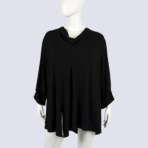 TS Cowl Neck Flowing Black Top