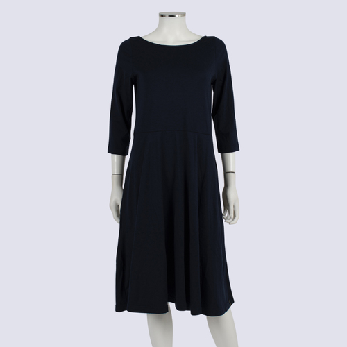 Smitten Navy Wool Blend Midi Dress