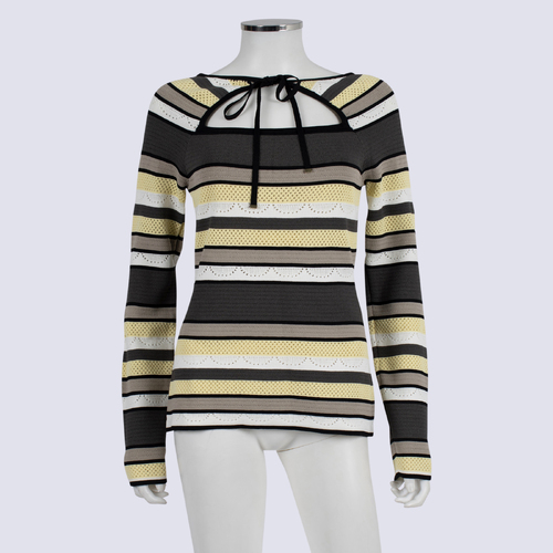 NWOT Alice McCall Striped See-Through Knit Top