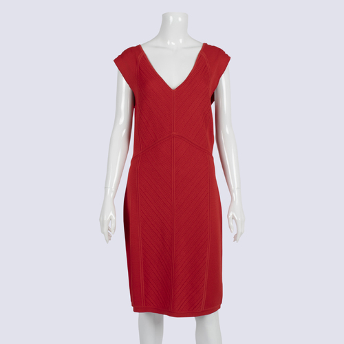 NWT Diane Von Furstenberg Red Knit Bodycon Dress