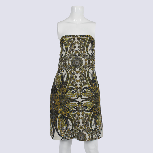 See by Chloe 60's Style Print Strapless Shift Dress