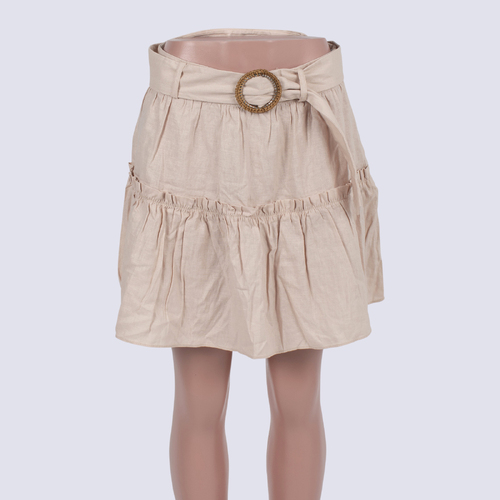 NWT TopShop Linen Blend Frilled Mini Skirt