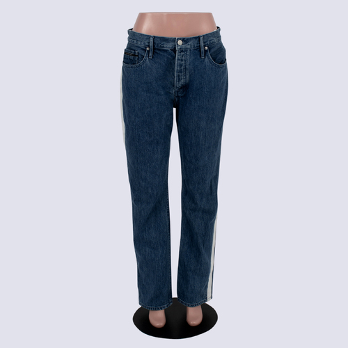 Calvin Klein Straight High Rise Stripe Detail Jeans