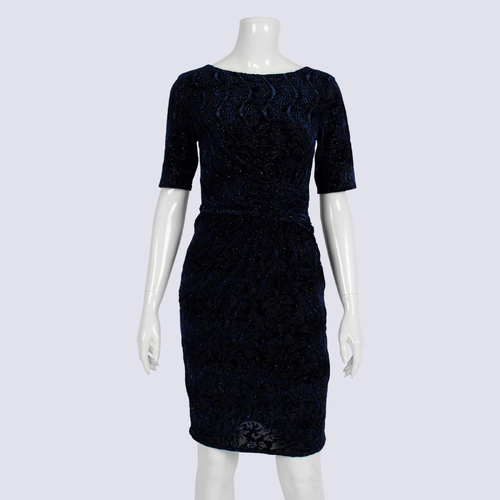 Linea Sparkly Velvet Textured Stretchy Dress