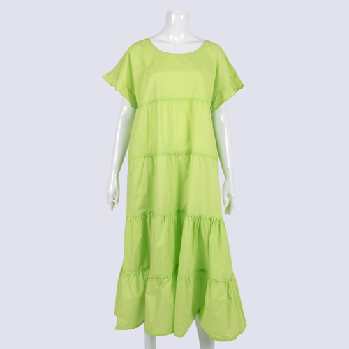 NWT Soul Sparrow Lime Cotton Tiered Dress