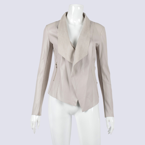 Forever New Lavender Faux Leather Waterfall Jacket