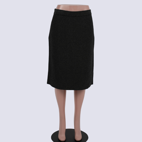 David Lawrence Stretch Knit Charcoal Pencil Skirt