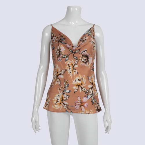 Rodeo Show Silk Floral Cowl Neck Cami