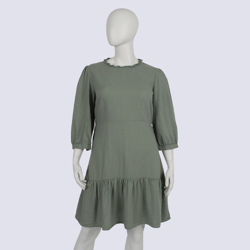 Princess Highway Khaki 3/4 Sleeve Midi Dress (no belt)