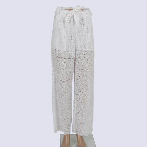 SIR The Label White Cotton Broderie Pants