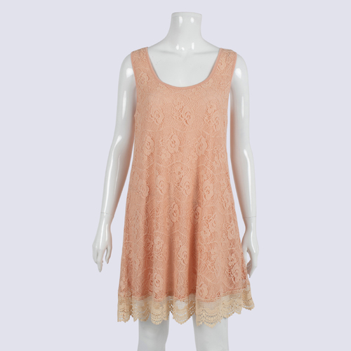 Spicysugar Pale Orange Ombre Lace Mini Dress