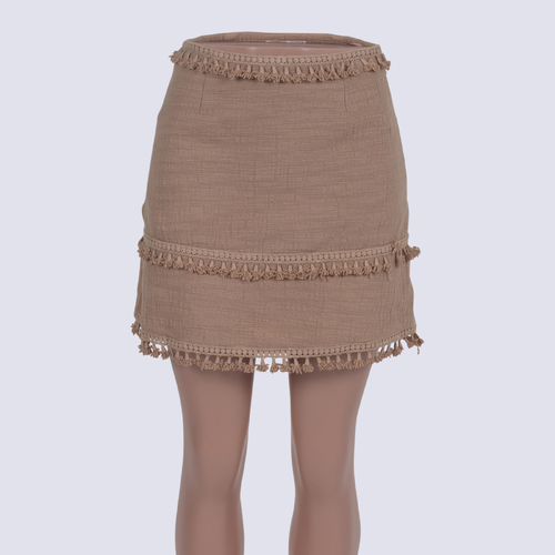 Ally Dusty Pink Tassel Detail Mini Skirt