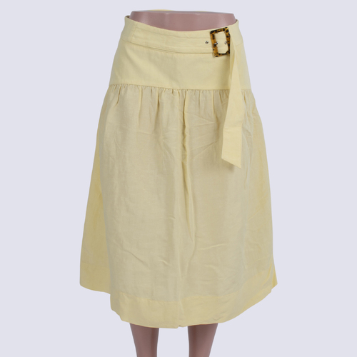 Cue A-Line Faux Belt Midi Skirt