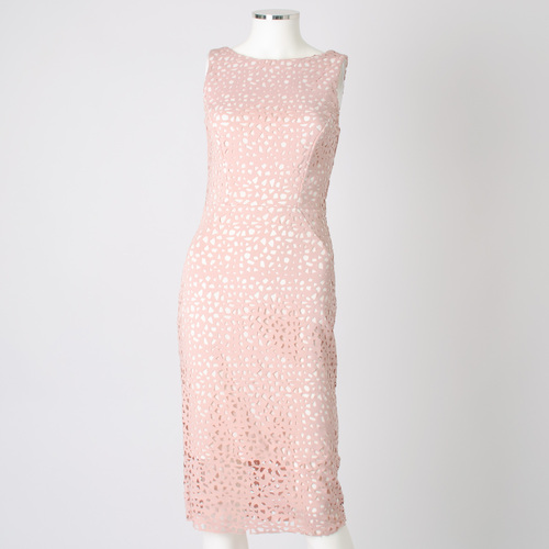 Luxe Pink Lasercut Pencil Dress