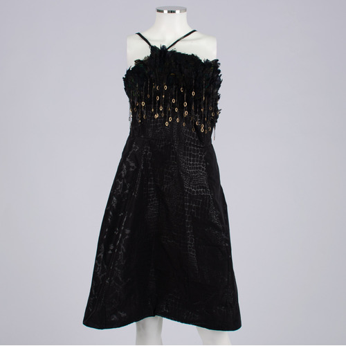 Lisa Ho Vintage Feathered Bodice Cocktail Dress (RRP $1,100)