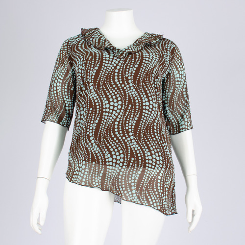 Sybils Flowing Top with Frill Neckline