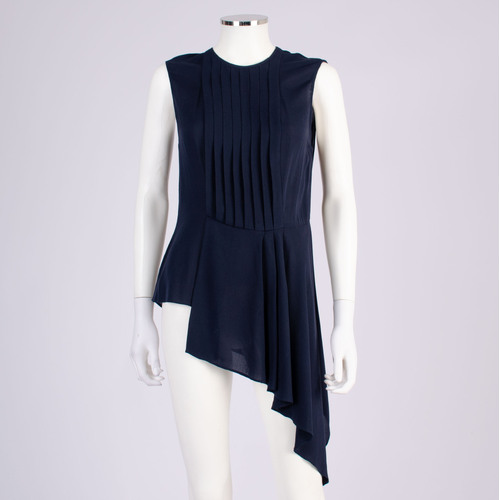 Willow Asymmetrical Silk Pleated Top
