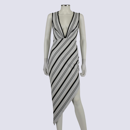 Bec & Bridge Striped Asymmetrical Scuba Dress